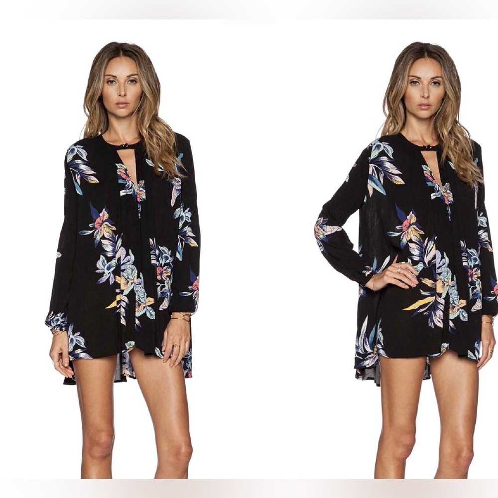 Free People NWT Women’s Tree Swing Tunic w Long Sleeves, Size S
